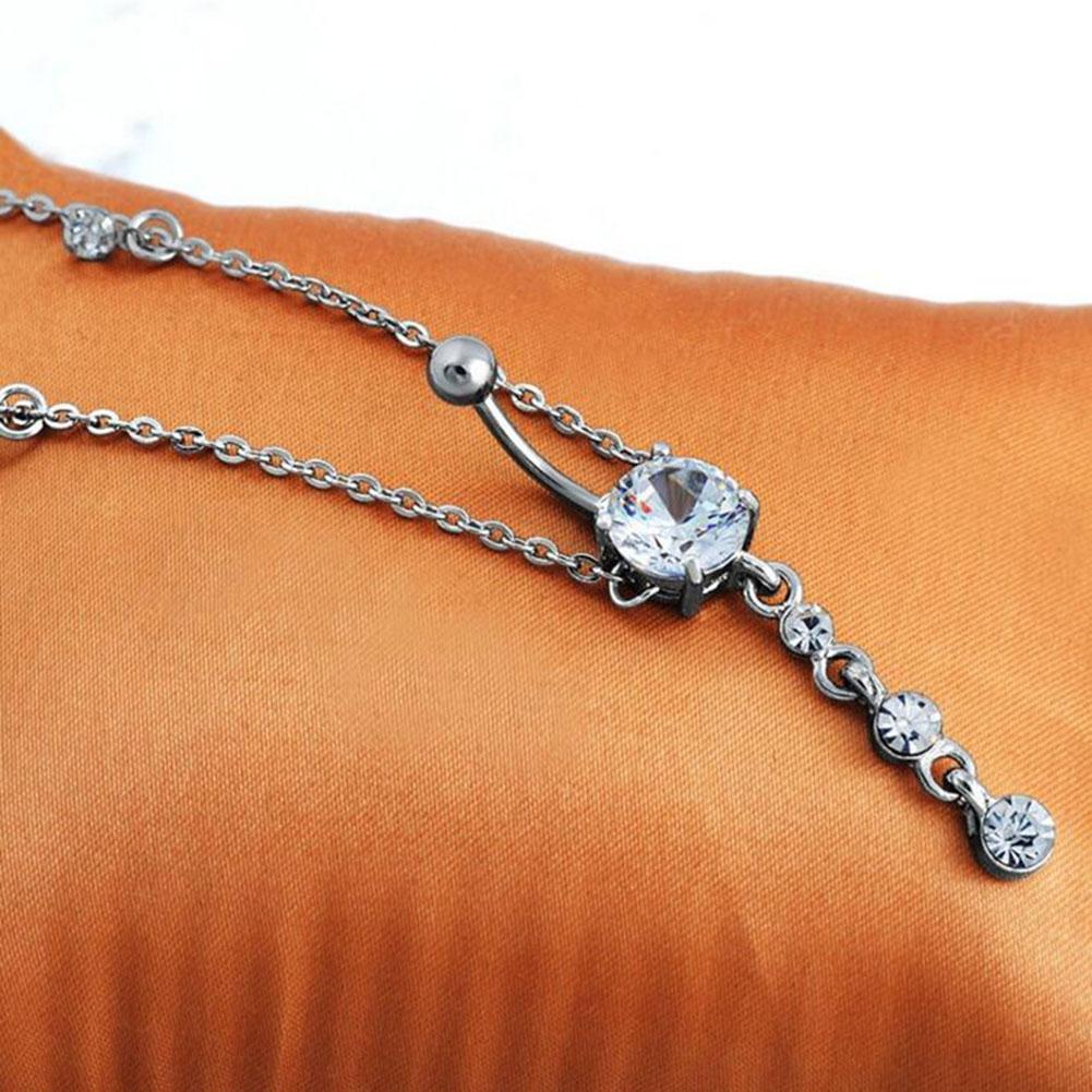 Modă Stras Cristal Lanț de Talie Agățat Bar Inel pentru Buric Piercing Corp Bijuterii