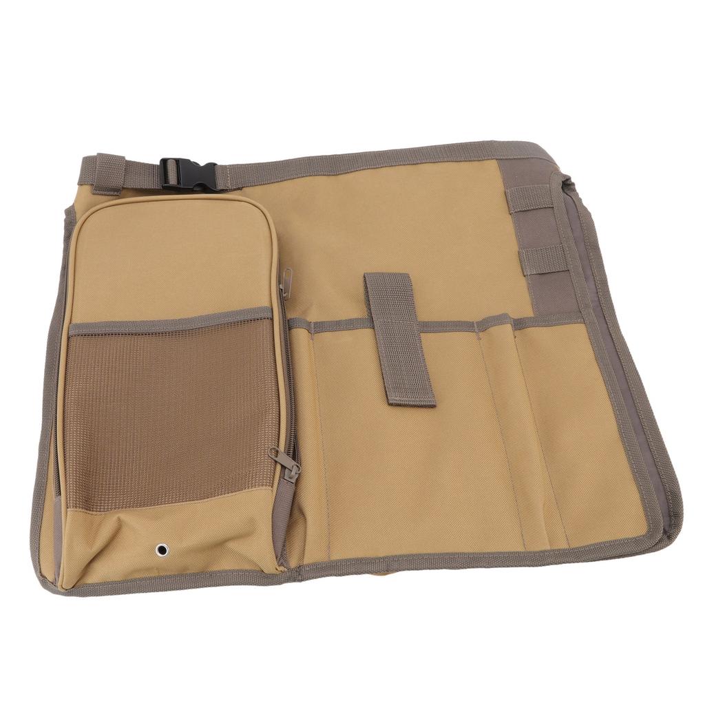Bucket Organization Bag Round Shape Large Capacity Portable Handle Khaki Outdoor Bucket Tool Bag