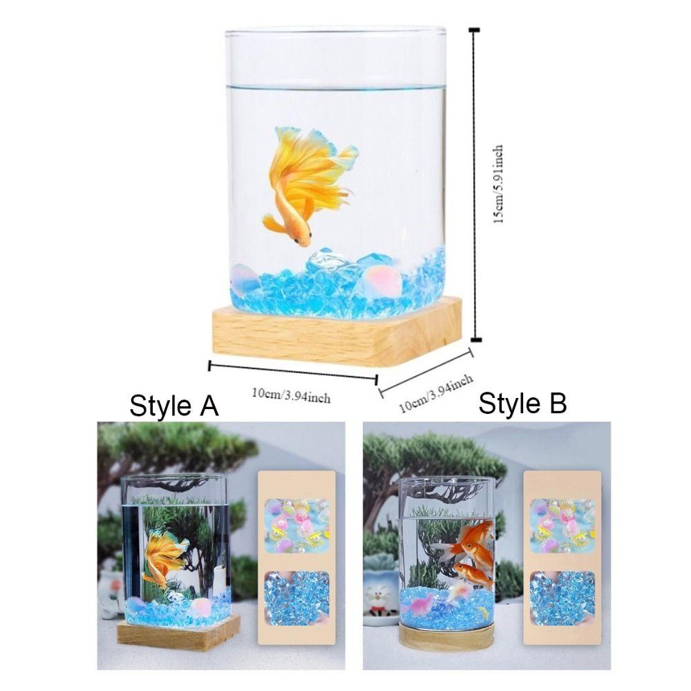 High Transparency Betta Fishtank Glass Ecological Tank Creative Goldfish Tank  Desktop Decoration
