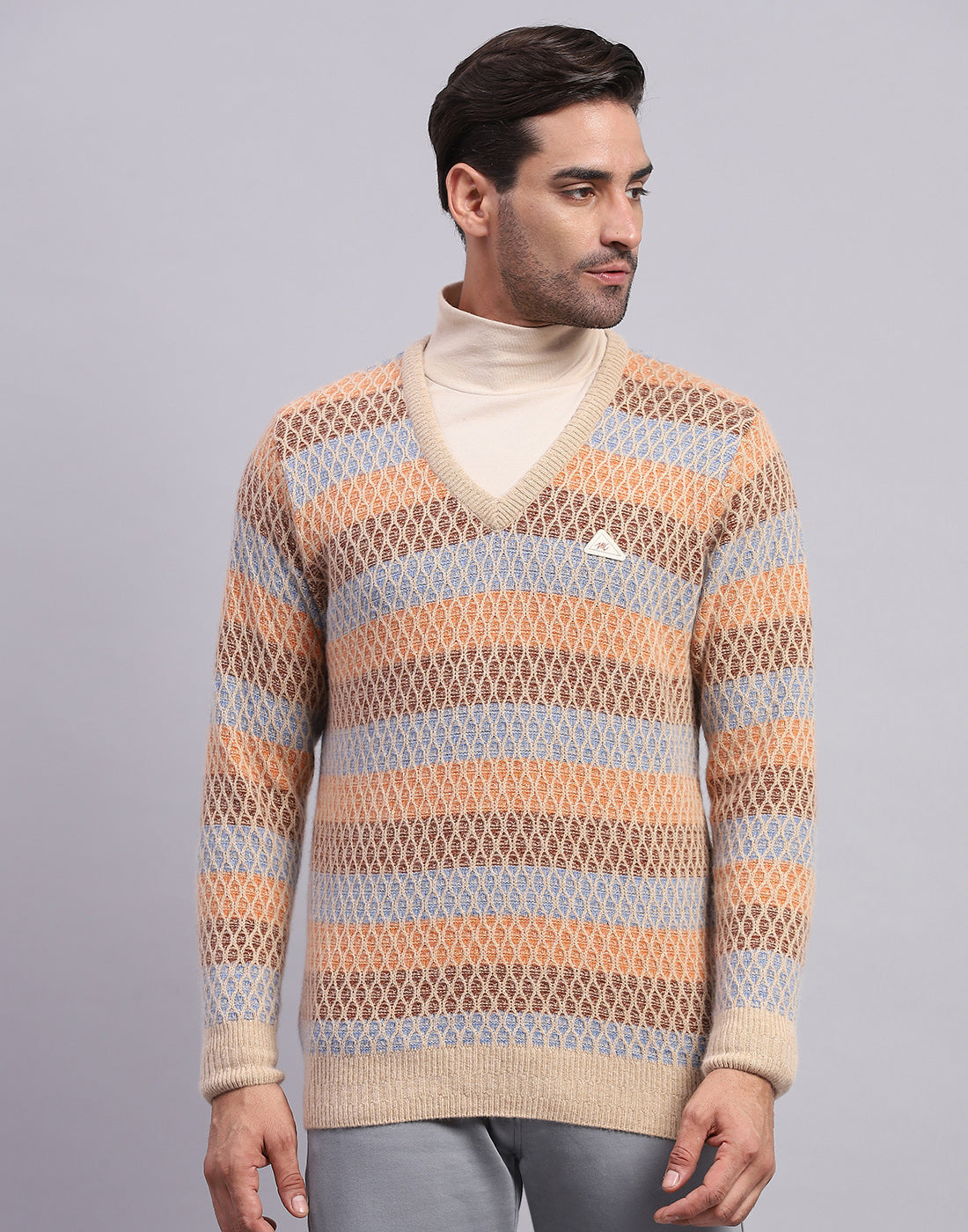 Monte Carlo Mens Regular Fit Self Designed Pullover 3XL верблюжий коричневого