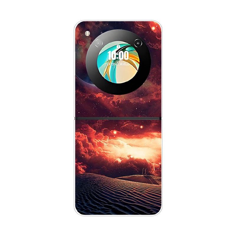 Etui na ZTE Nubia Flip NX724J Modne Malowane Przezroczyste Twarde PC Składane Na ZTE Libero Flip 5G A304ZT Przezroczyste Etui na Telefon Funda