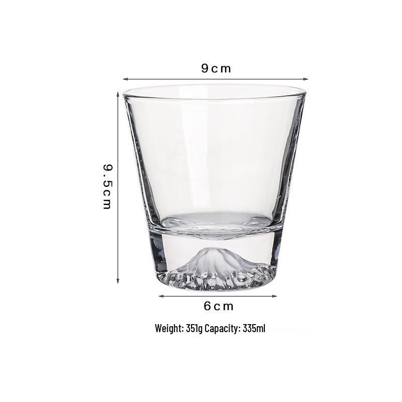 Japanischer Mount Fuji Glasbecher: Kreativer Becher mit Schneekappe für Tee, Milch, Whiskey oder Bier