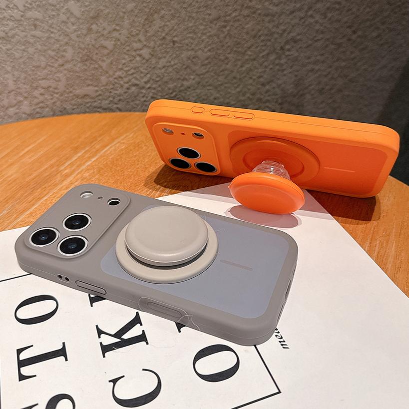 Liquid Silicone For Magsafe Magnetic Phone Case For iPhone 17 16 15 Pro Max 17Pro 16Pro Stand Holder Shockproof Cover