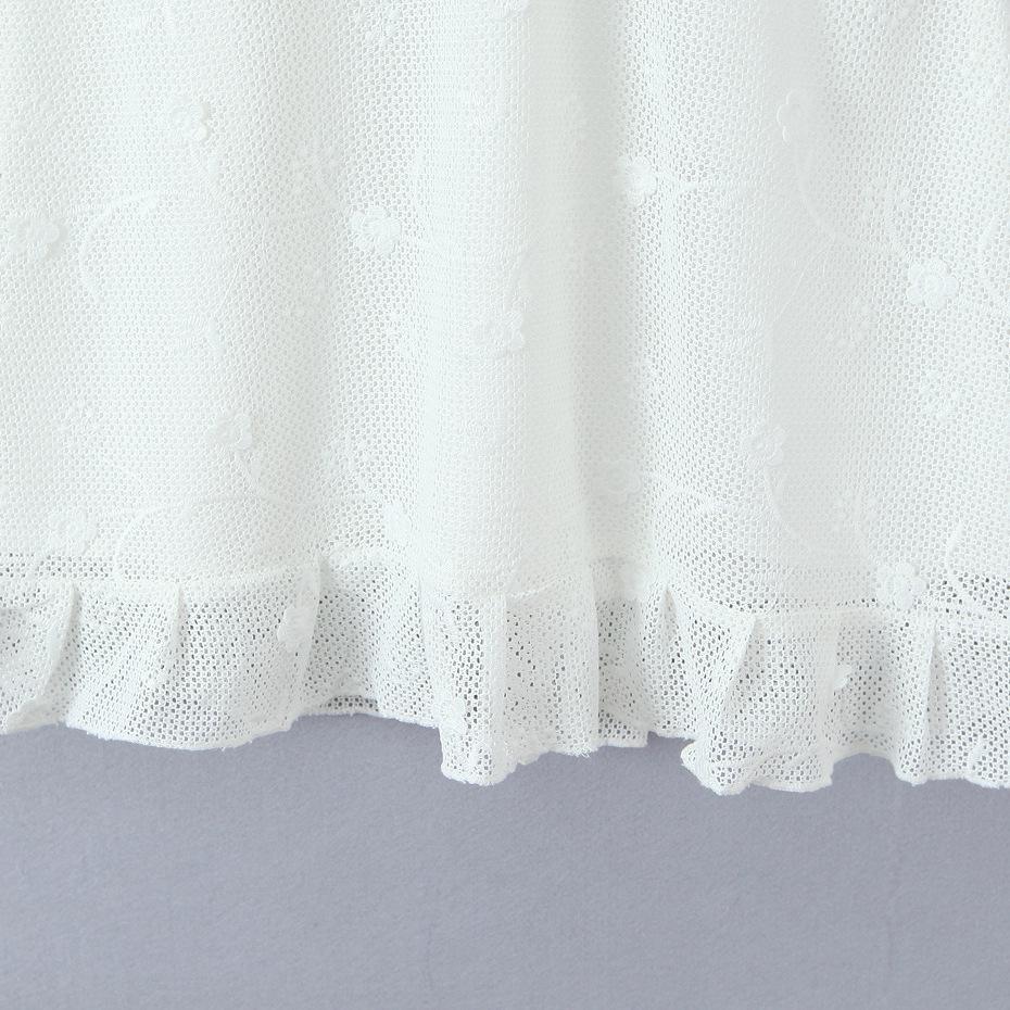 Sweet Chic Embroidered Mesh V-Neck Open-Back Slim-Fit Dress