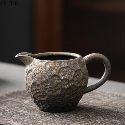 Czajnik ceramiczny w stylu japońskim, glazurowany na rdzawy kolor, retro, z bocznym uchwytem, dzbanek do herbaty, zestaw do herbaty Kung Fu, domowy zaparzacz do herbaty