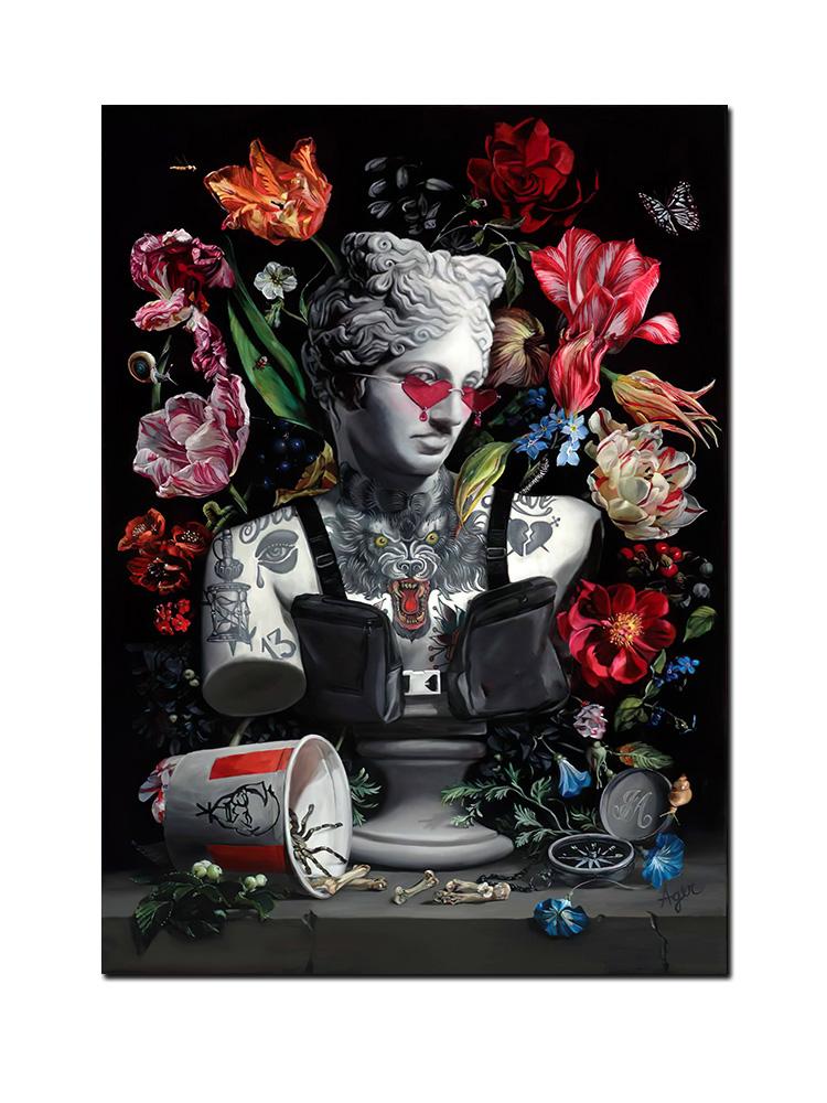 

Абстрактное граффити, искусство, маскарадная татуировка, статуя, постер, холст, картина, натюрморт, цветочное настенное искусство для гостиной, украшение для дома 21x30cm No Frame