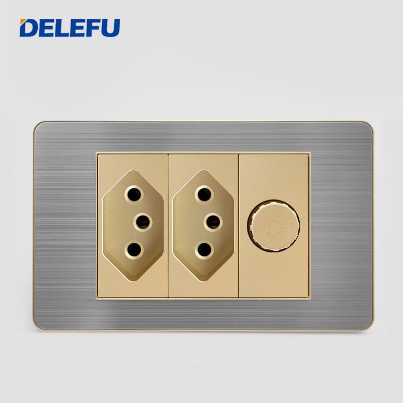 DELEFU Brazilian Model 118 Type 10A/20A Stainless Steel Gray Surface Gold-Plated USB Type-C Connector 20W Fast Durable PC