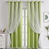 Lace Blackout Curtains Double Layer with Sheer Star Pattern Embroidery Thermal Insulated Curtain Princess Curtain  Luxury Double Layer Curtains