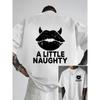 European sizes Little Devil, Stylish Men'S T-Shirt with Sexy Lips And Double-Sided Print Design