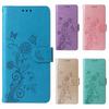 Capa de Couro com Flores Borboletas em Relevo para Google Pixel 11 Pro XL 5G - Capa Protetora para Celular Feminina