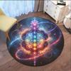 Crystal Velvet carpet[2D Flat, Not 3D]Comes with 2 Anti Slip mats.Chakra Meditation Polyester Mat- Anti-Slip Round Mat Chair Mat