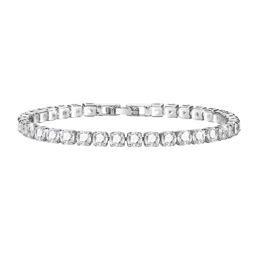 Gold Plated Cubic Zirconia Tennis Bracelet for Women, 4mm CZ Stone Wedding Party Jewelry Hypoallergenic