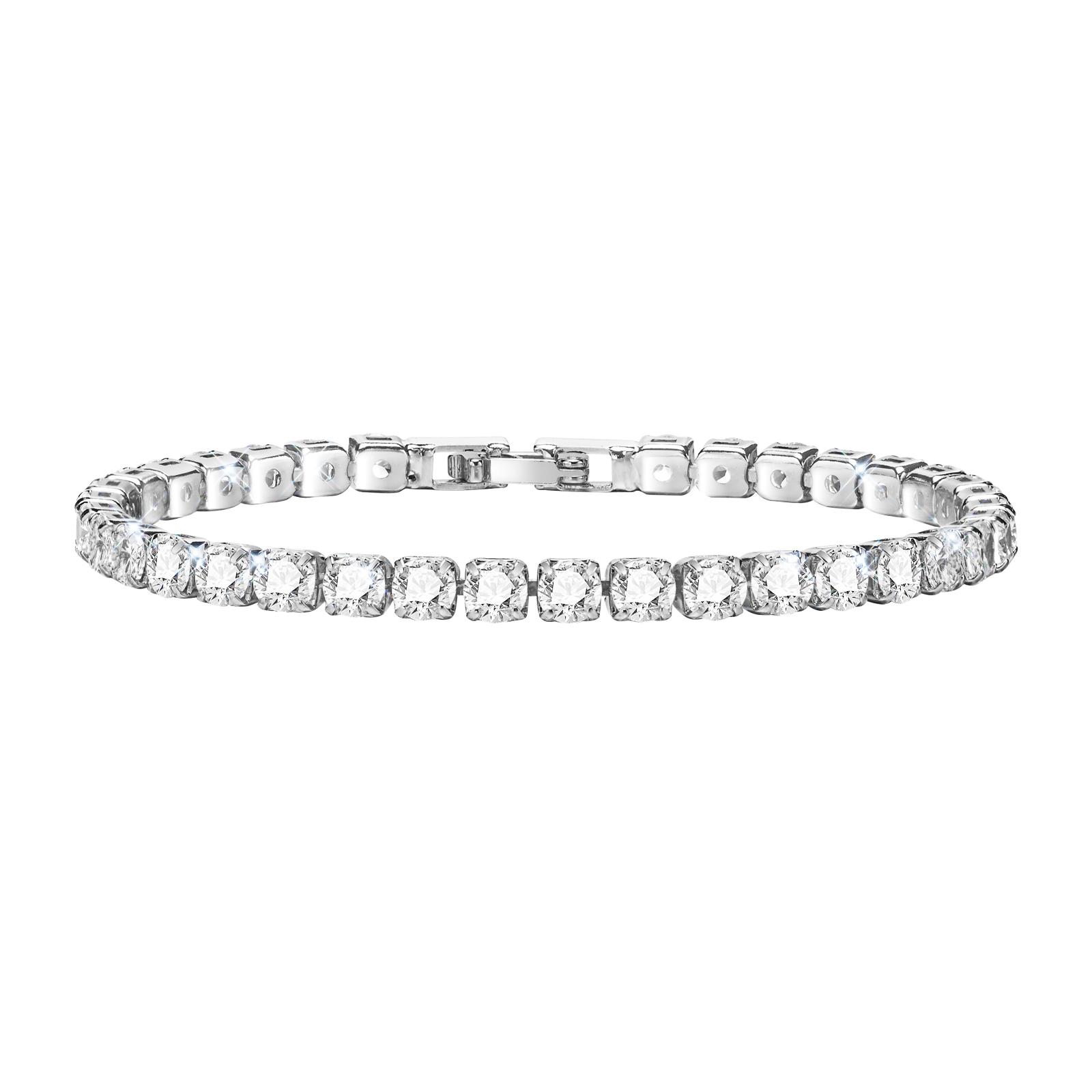 

Gold Plated Cubic Zirconia Tennis Bracelet for Women, 4mm CZ Stone Wedding Party Zircon Hypoallergenic 17cm