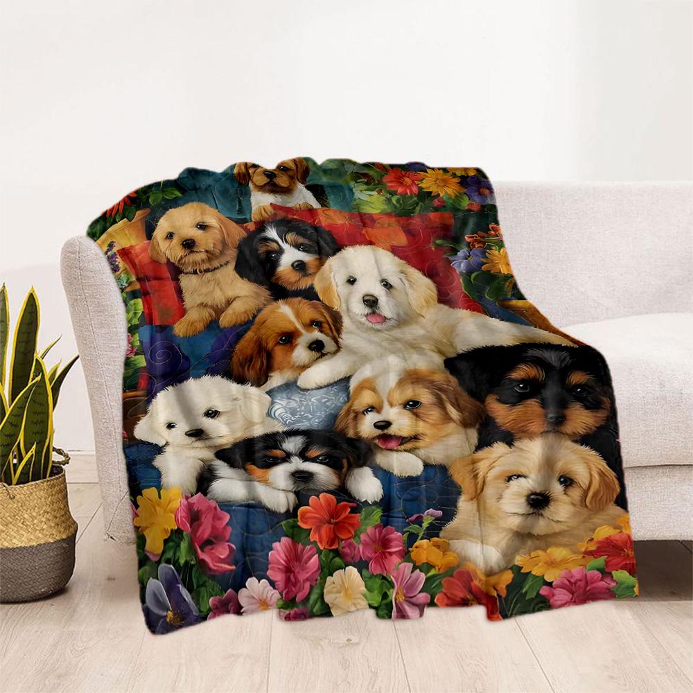 Chihuahua Photo Collage Flannel Blanket,Lightweight,Office Blanket,Sofa Blanket,Comfortable Blanket