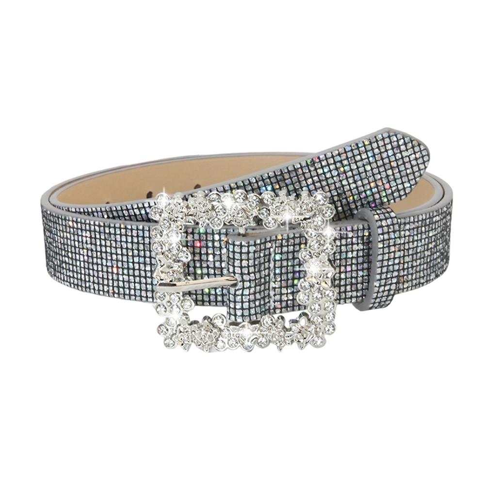 Luxury Sparkling Waistband Adjustable PU Leather Belt Rhinestone Waist Belt Women Gifts