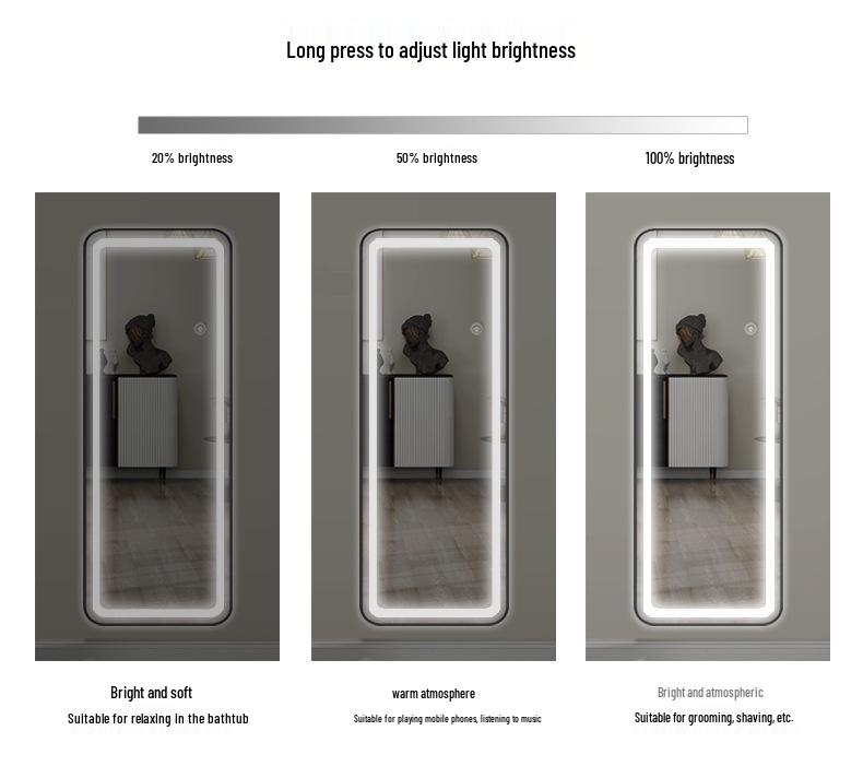 Specchio da terra a parete Smart LED Touch per Camera da letto e Cabina armadio