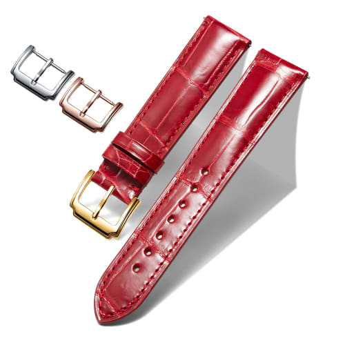 

Ремешок для часов BINLUN из натуральной кожи, ручная работа, узор крокодиловой кожи, сменный ремешок, унисекс, быстросъемный, классический кожаный ремешок (Синий с розовым