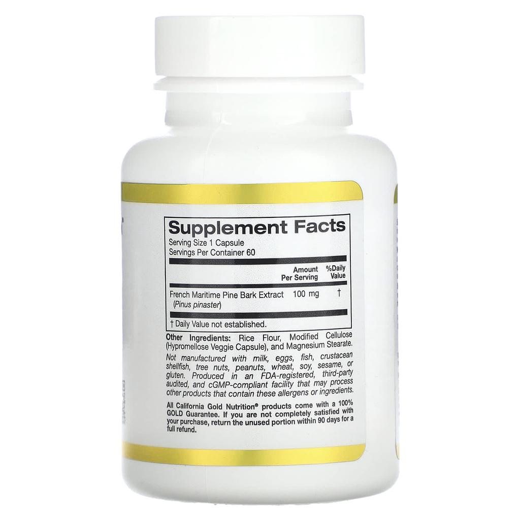 French Pine Bark Extract, Oligopin, 100Mg, 60 Veggie Caps
