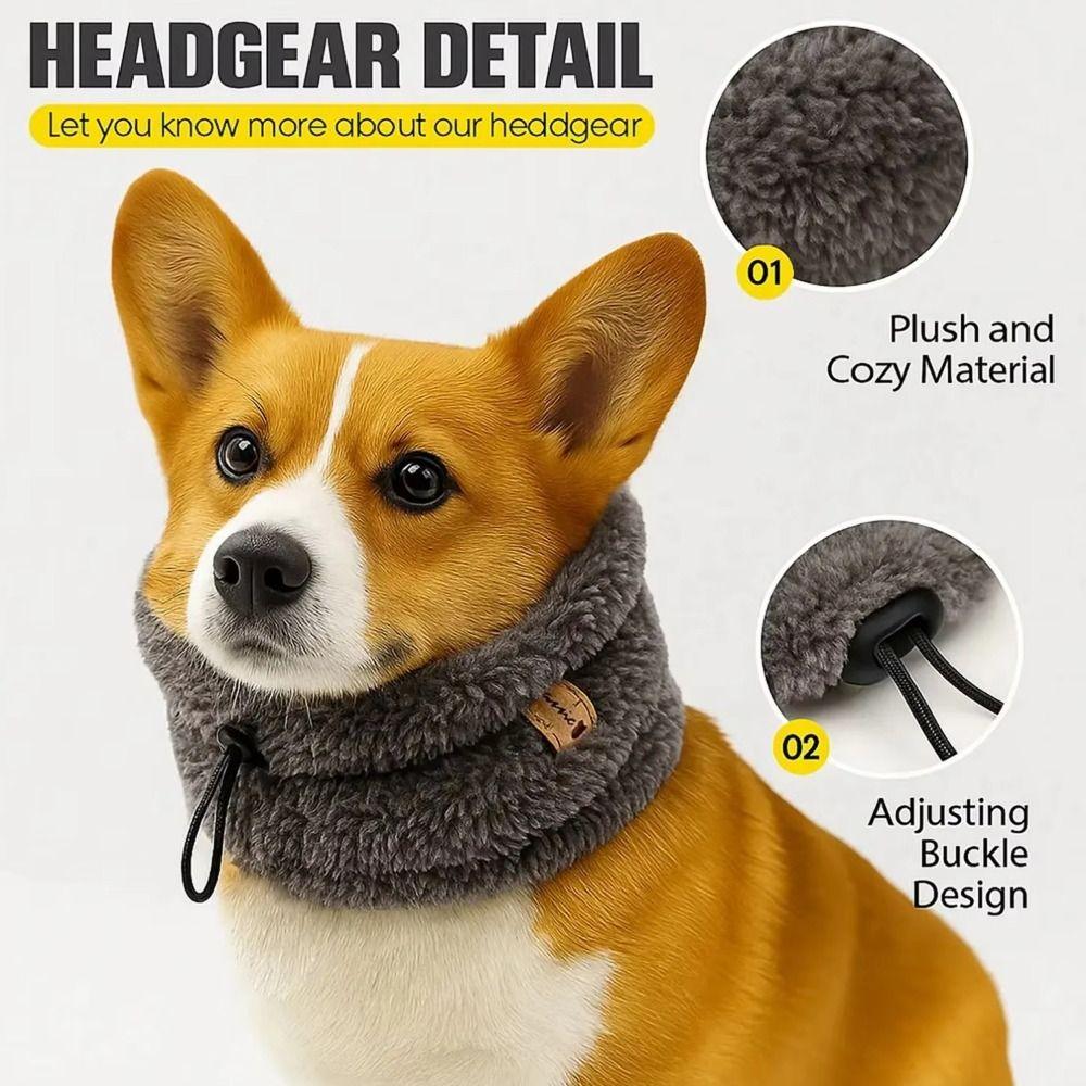 Noise-proof Dog Calming Earmuffs Warm Puppy Scarf Soft Pet Neck Gaiter  for Small Medium Large Dogs
