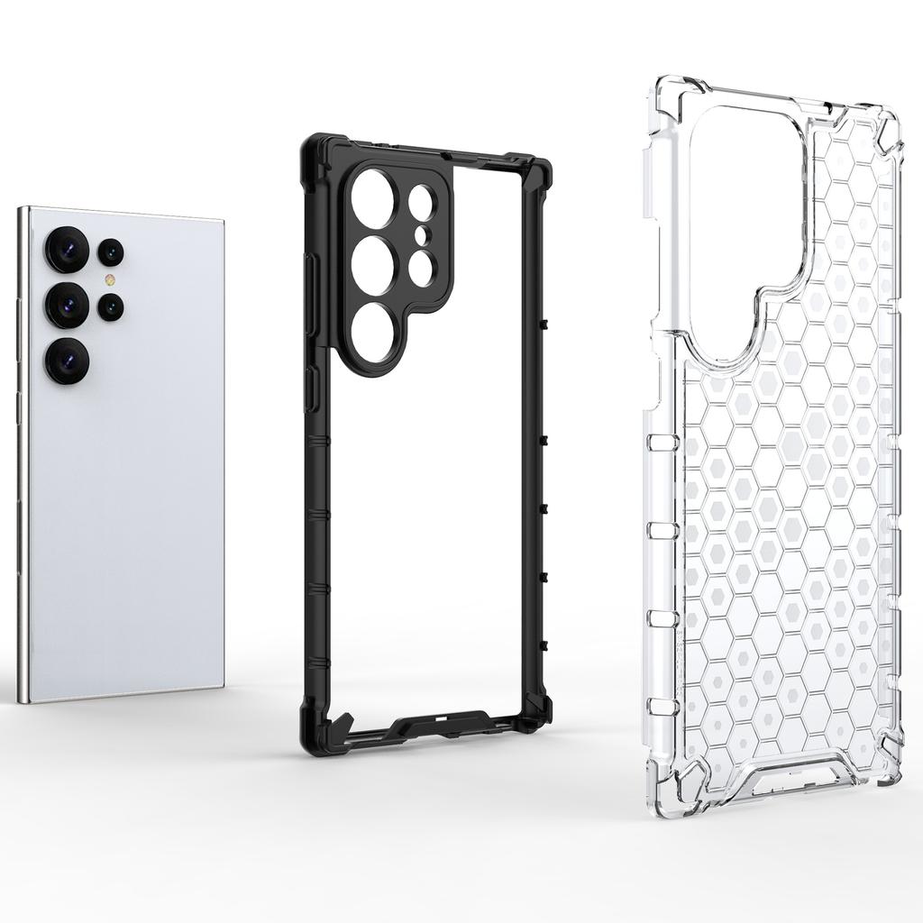 For Samsung Galaxy S25 Ultra Case PC+TPU Phone Cover Honeycomb Shape