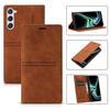 Applicable to Samsung S26 mobile phone leather case A57 skin matte magnetic card wallet protective case A37 solid color bracket