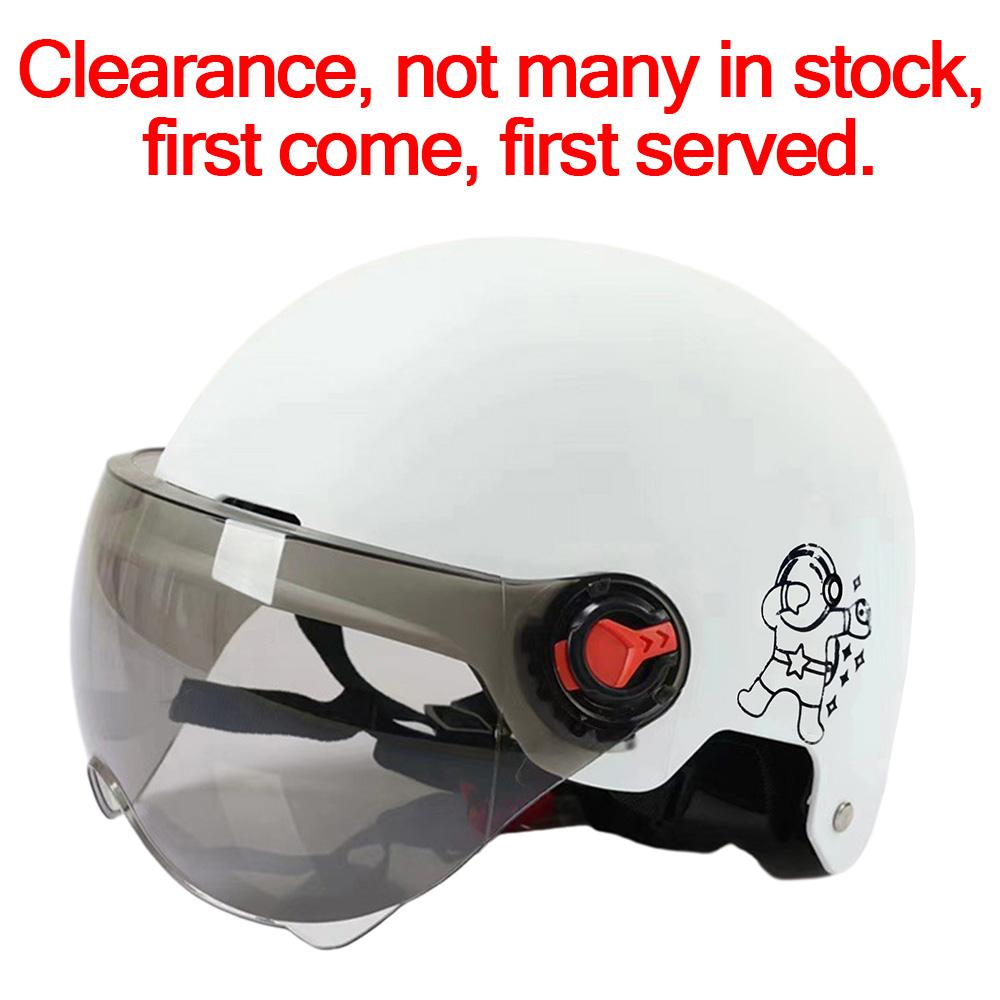 Men Motorcycle Helmet,Woman Electric Motor Car Scooter Bike Open Face Half Helmet,Anti-UV Safety Hat Bicycle Cap with Goggles