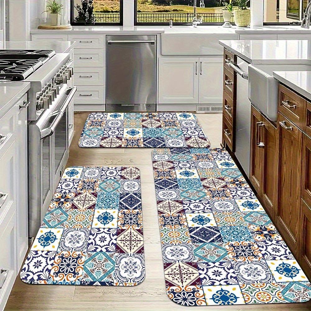 1PC Bohe Styles Pattern Kitchen Rug Non-Slip Door Mat Pop Design Bathroom Rug Bath Mat Carpet for Home Sink Laundry Decor
