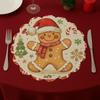2Pcs New Round Christmas Placemats Polyester Non-Slip Christmas Table Mats Xmas Placemat Wedding Party Decor