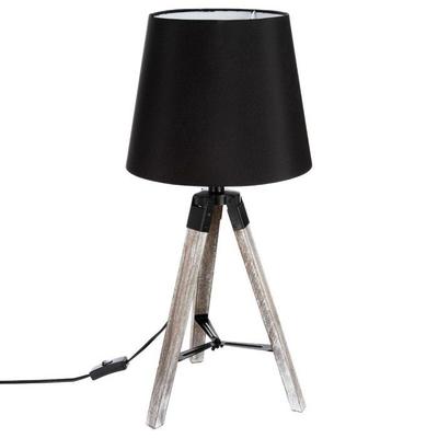 Lâmpada tripé "Runo" Altura 58 cm Atmosphera - Madeira &; Noir