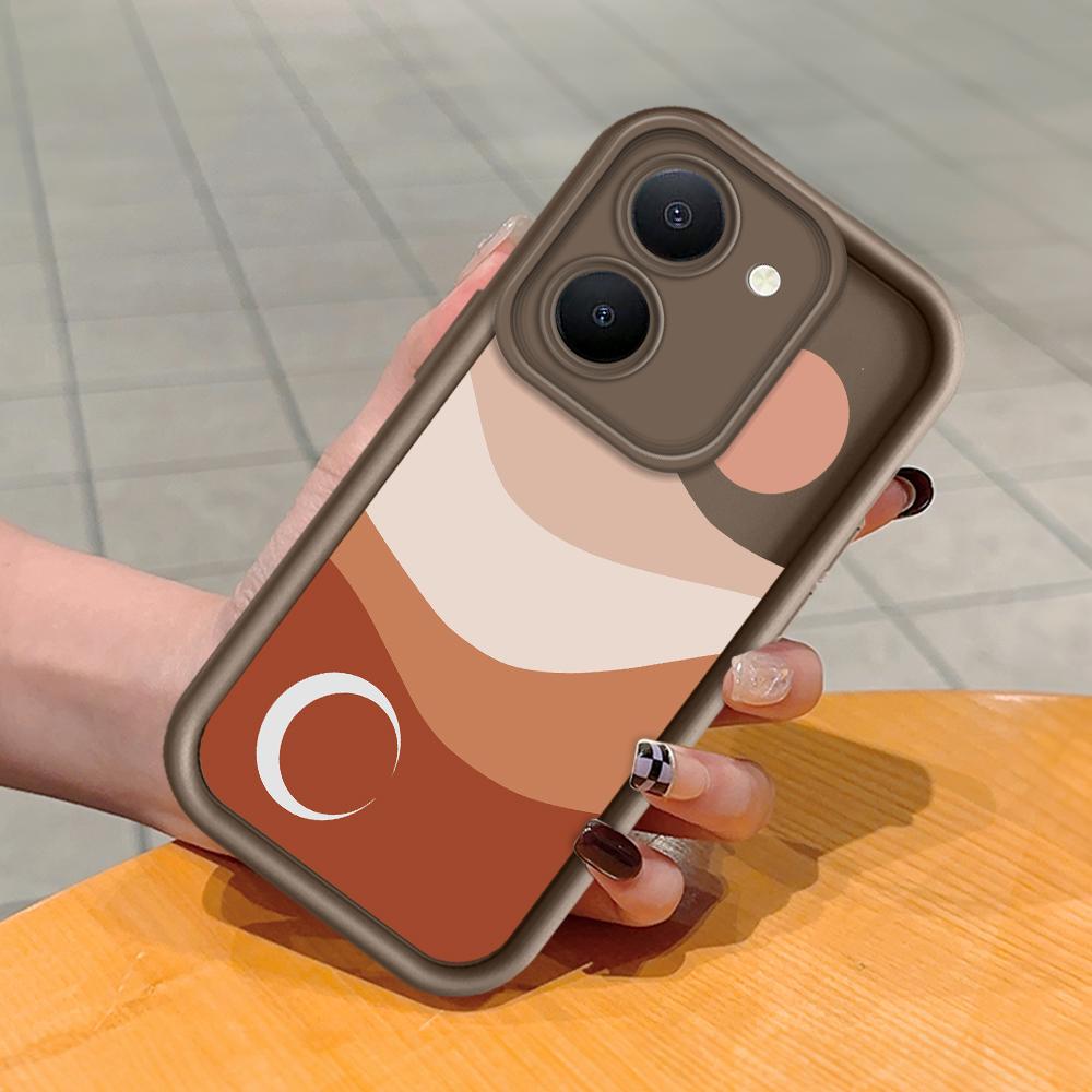 Coque de téléphone en Silicone souple, motif d'impression d'échelle carrée, couverture complète d'appareil photo, Protection antichoc, étui en caoutchouc pour Vivo