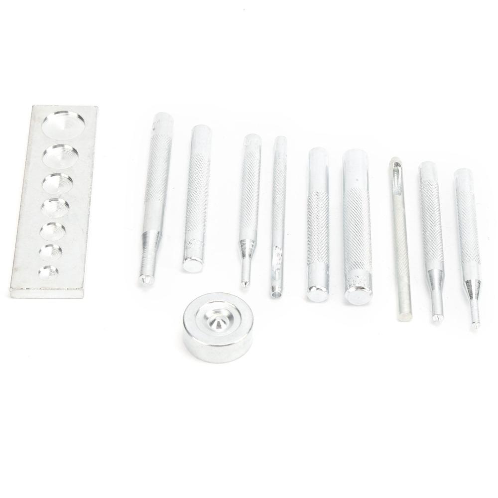 11PCS With Base Rivet Setter Kit Die Punch Snap Set  For Leather Crafts and Repairs