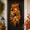 Front Door Wreath with Fall Leaves for Seasonal Home Decor