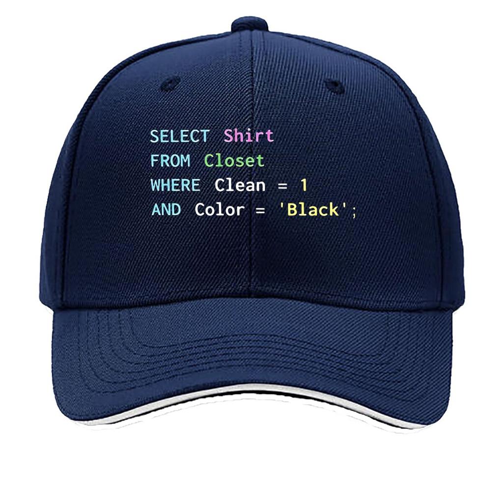 Black Shirt Fashion Art Sandwich Baseball Cap