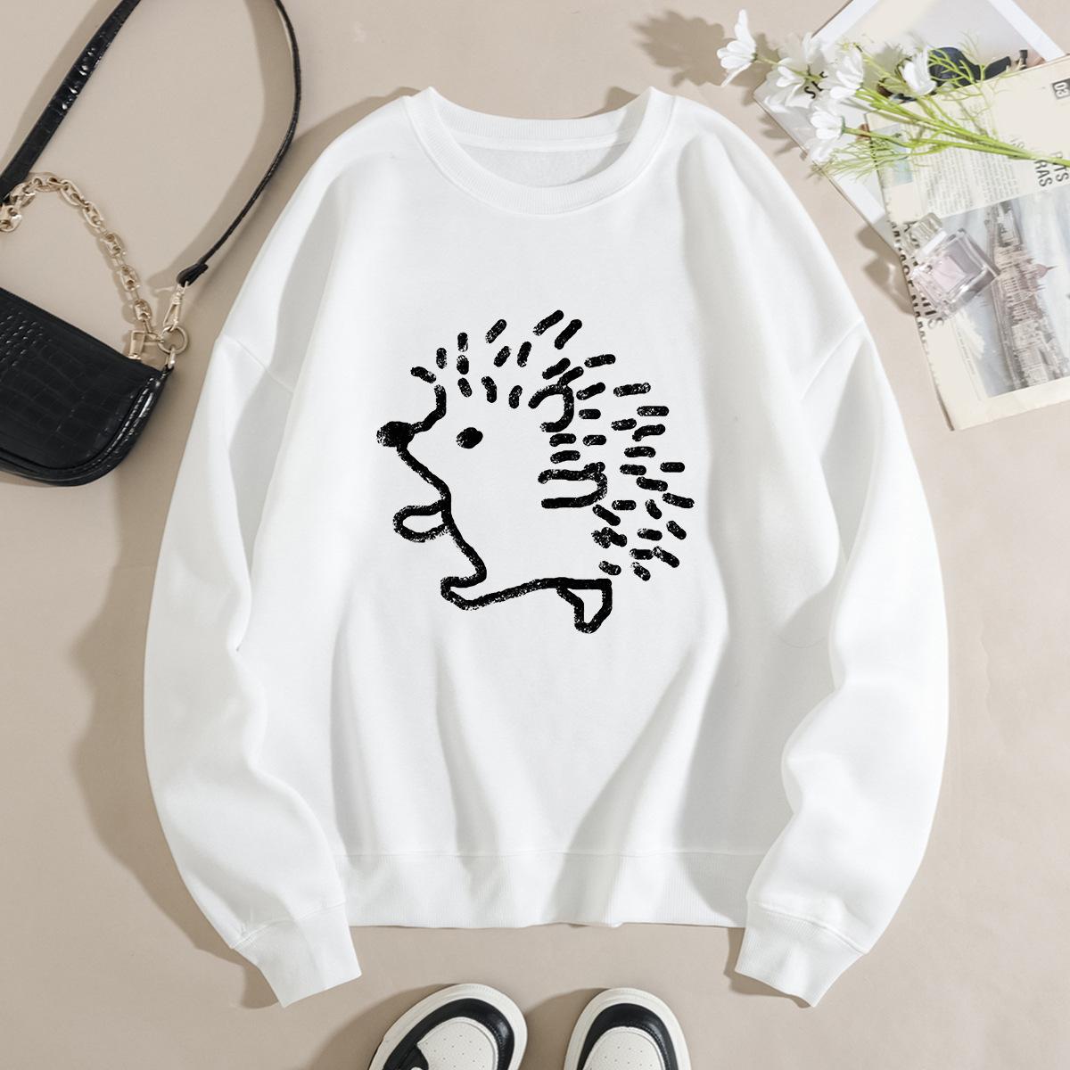 Women s Loose Crew Neck Long Sleeve Fashion Printing Casual Tops Women’s S