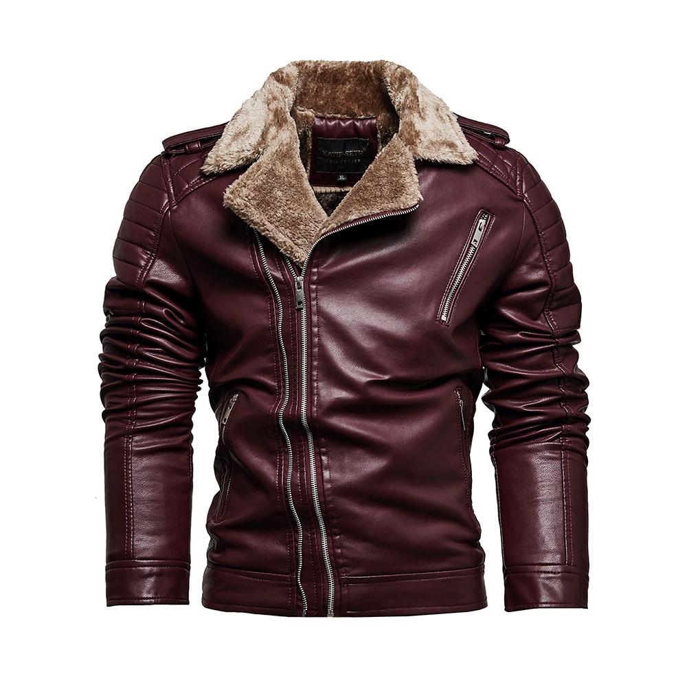 Men’s Faux Leather Jackets Fleece Lined Zipper Bomber Jacket Moto Biker Short Coat PU Motorcycle Racer Stylish Autumn Winter Outwear