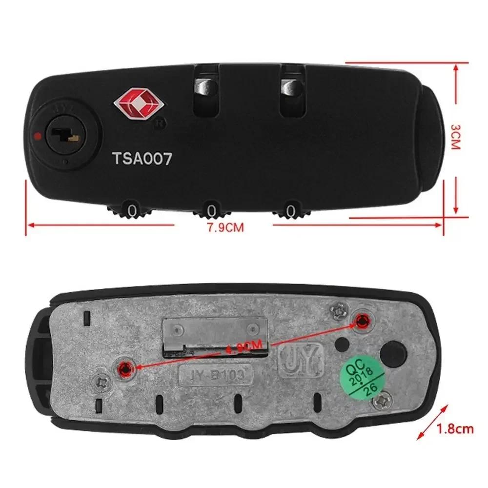 TSA007 Cadeado de Senha Alfândega Cadeado de Combinação de 3 Dígitos Multiuso Para Bagagem de Viagem Mala Cadeado de Código Antifurto