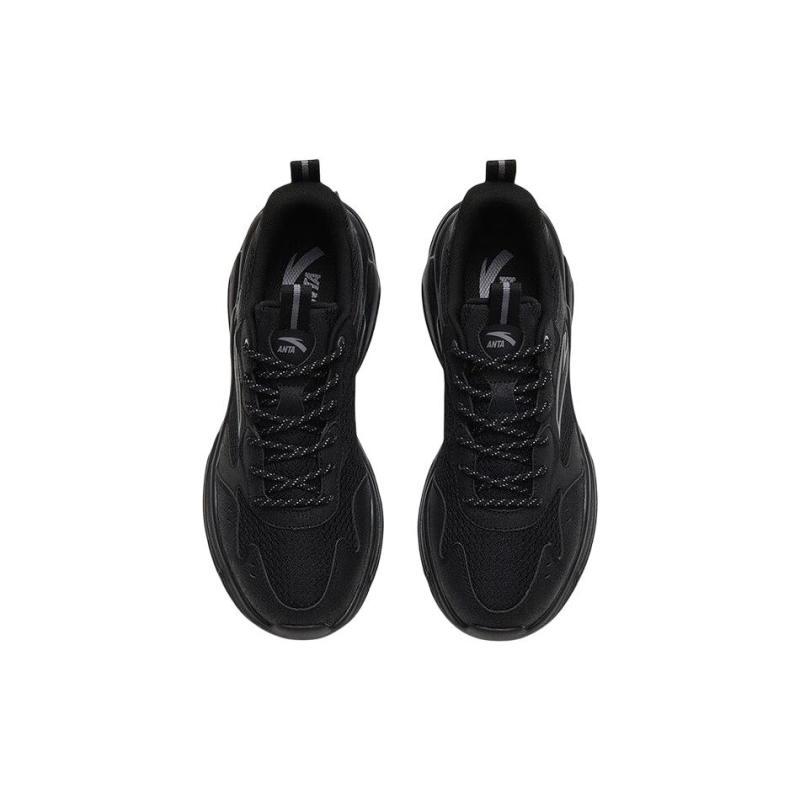 Anta Little Dad Shock Absorbers Slip Resistant Abrasion Resistant Lightweight Low top Sports Casual Shoes Men's Black Sneakers 912518852-3