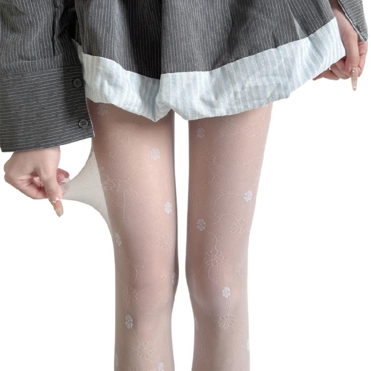 Summer Thin Sheer Patterned Stockings for Women Sweet Floral Fishnet Stockings Pantyhose High Waist Pantyhose Tights