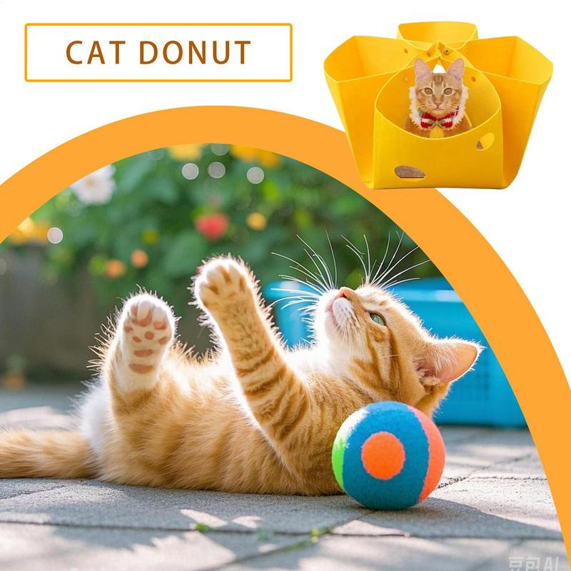 Pet Felt Cat Nest Fun Interactive Toy Deformable Cat Tunnel Semi-enclosed Composite Structure Universal Cat Head Cutout Design