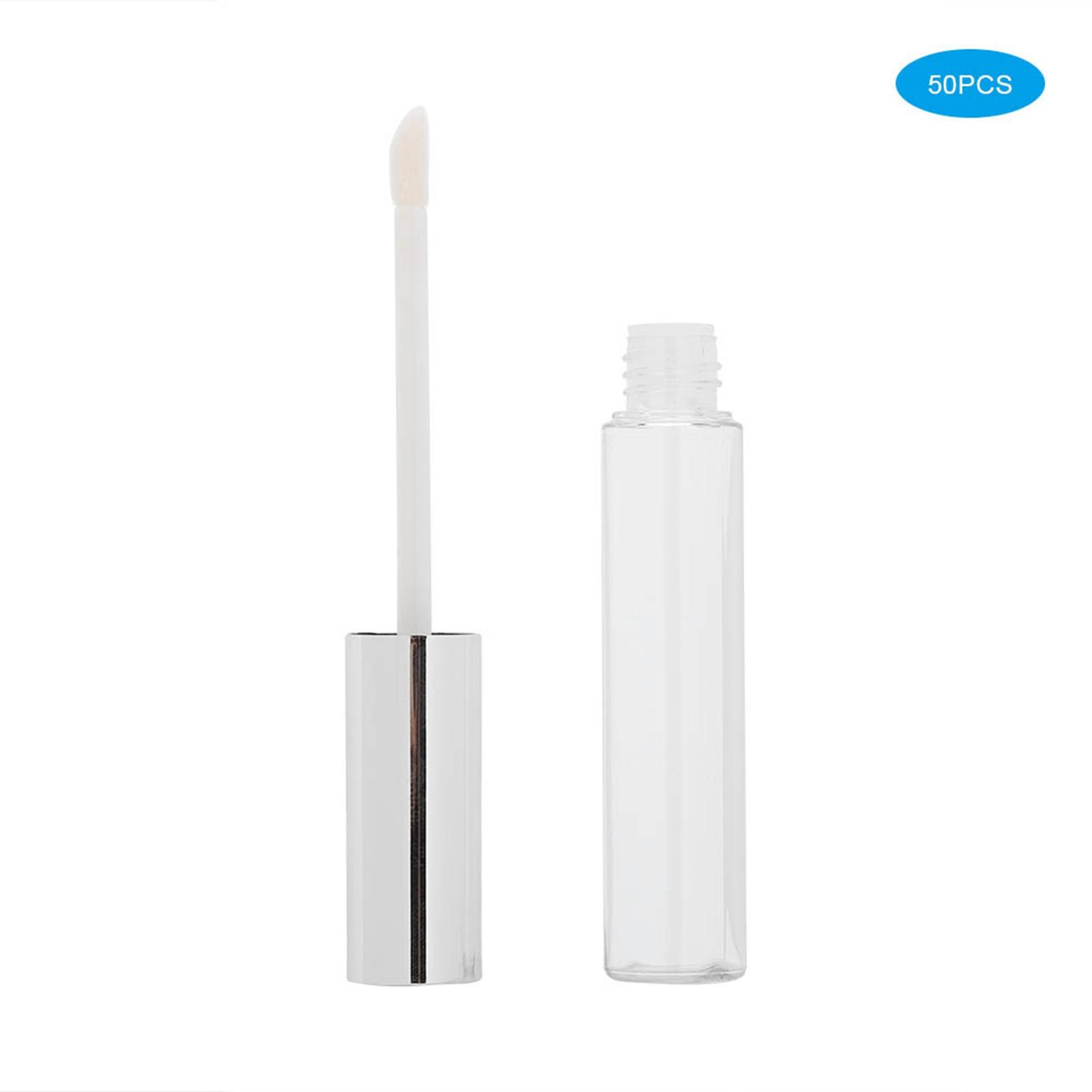 

50 шт. многоразового использования флакон для блеска для губ DIY пустой тюбик для масла для губ контейнер для макияжа инструмент (10мл/шт Серебряная крышка)