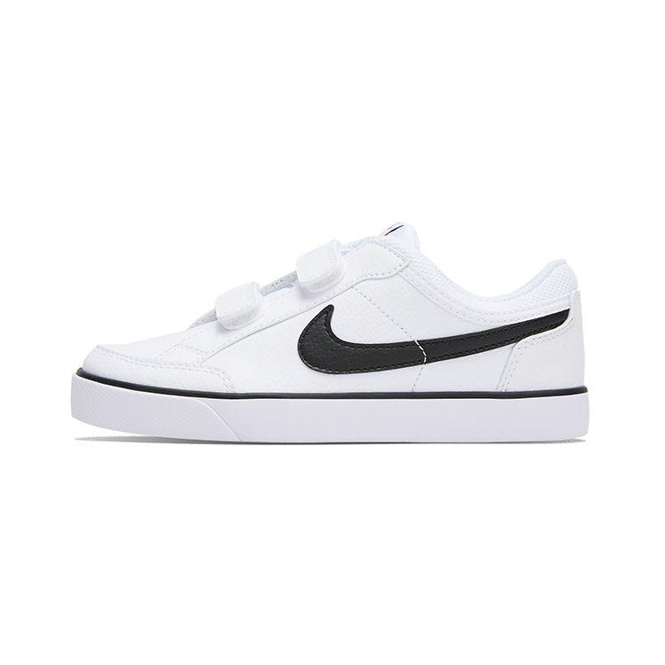 Nike Capri 3 Ltr Abrasion Resistant Cushioning Low Top Skateboard Shoes White Black Children Aged 3 7 Years Old 579948-106