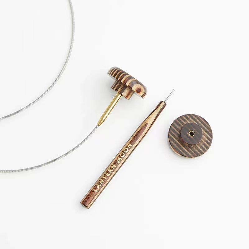 

Detachable Ebony Ring Needle with Cord for Weaving Fixed And Rotating Types Home Fabric Sewing DIY Materials Tools And Finish...