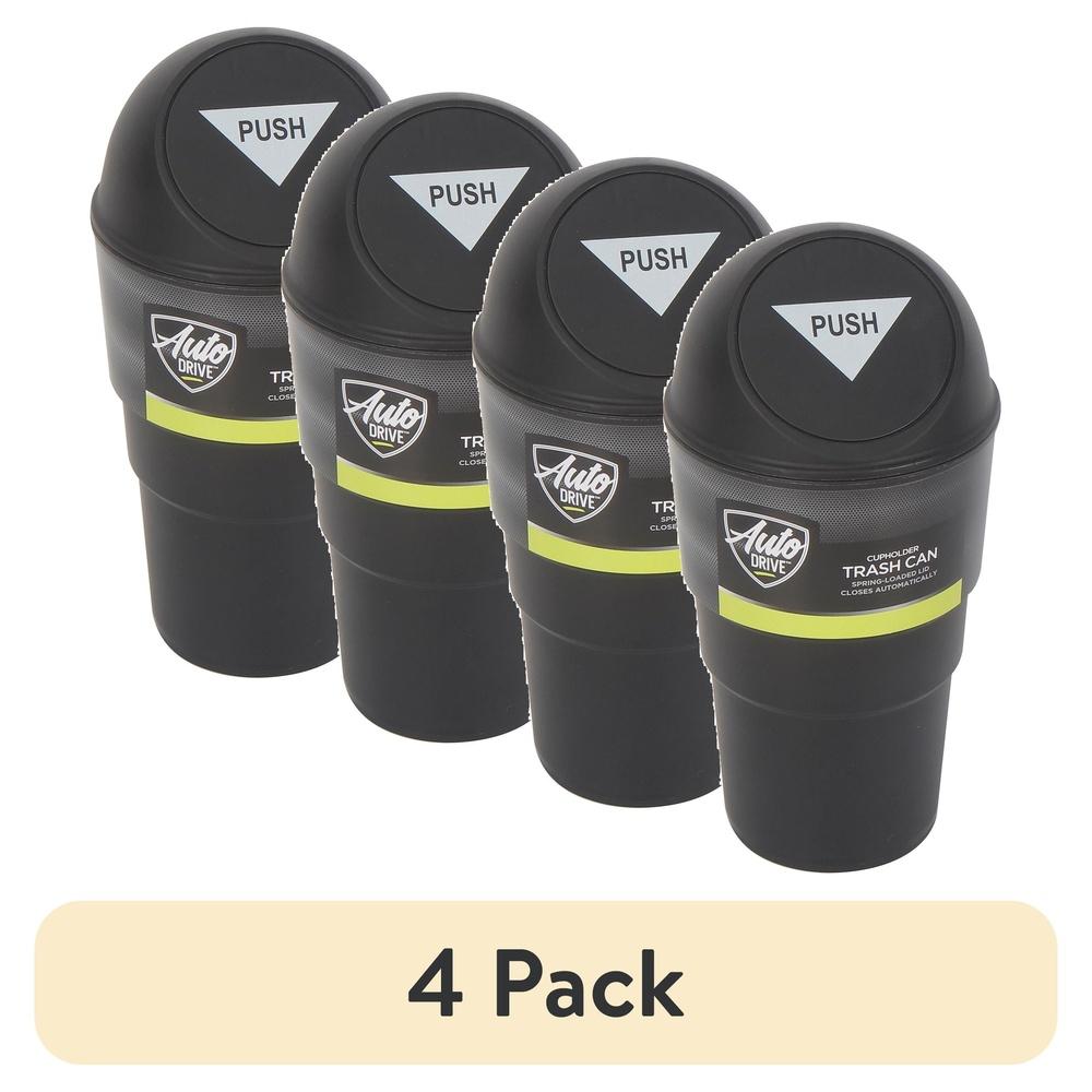 

4 Pack Cup Holder Trash Can Automotive Essential Spring Lid Removable Cover Easy Clean Portable Waste Bin Interior Organizer United States