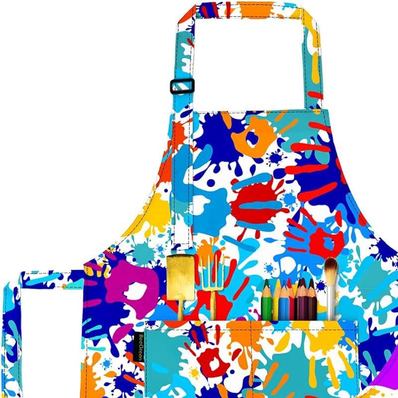 Kids Art Smock Waterproof Apron Polyester Anti Stain Painting Craft Kitchen Classroom Toddler
