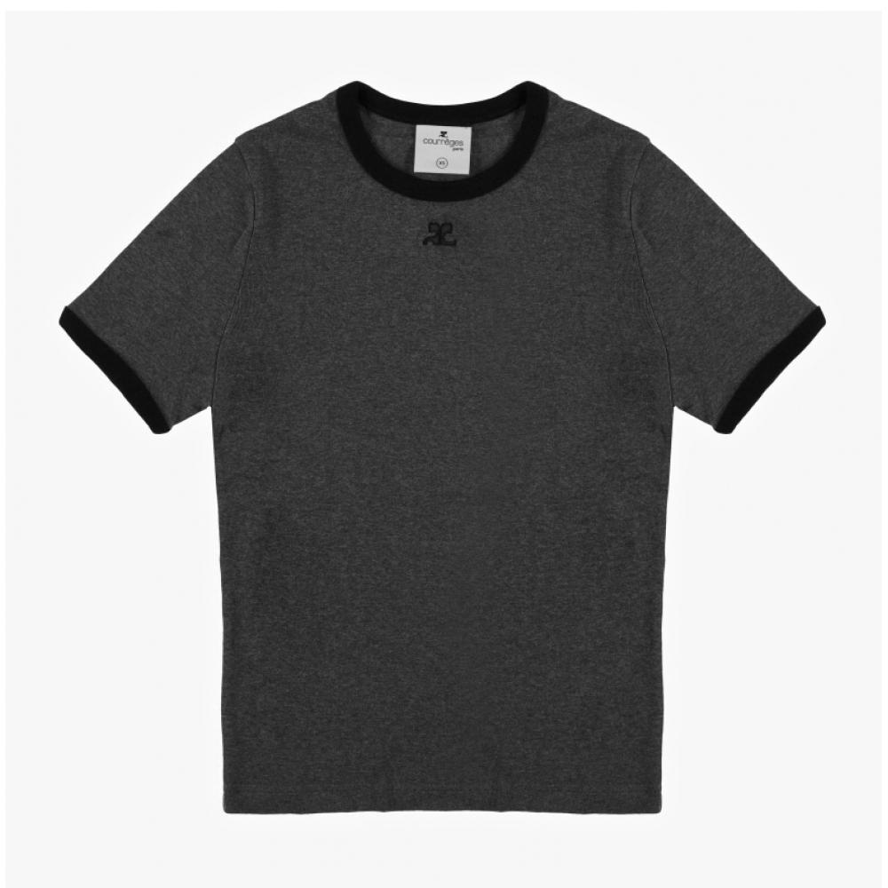 Courage 324jtS017 JS0166 B115 Logo ContraSt Women S Short Sleeve Tee