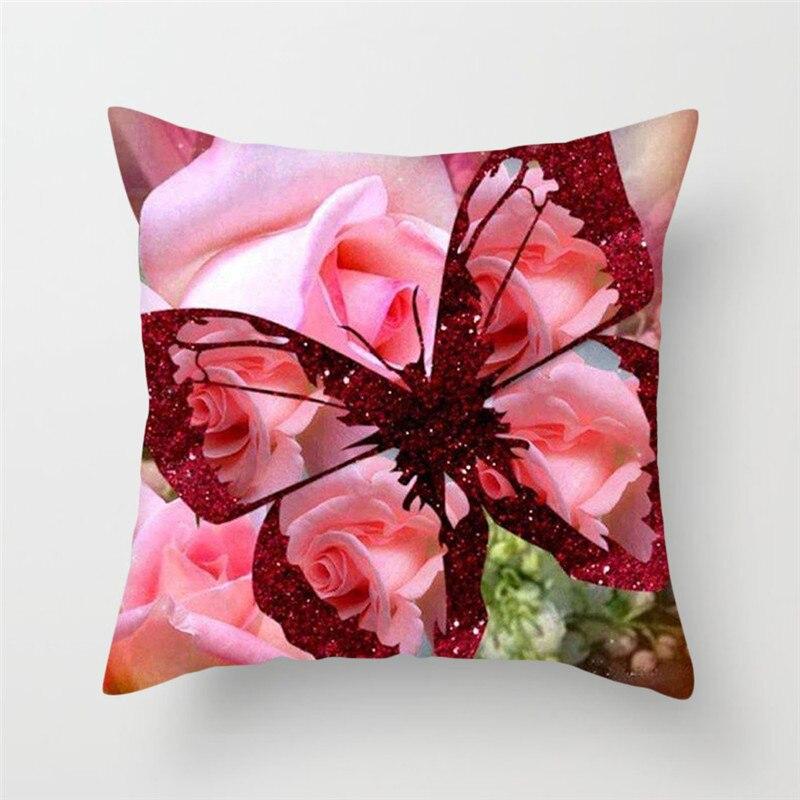 Butterfly Cushion Cover Sofa Chair Animal Flower Pillow Cover Home Decor Painted Pillow Cover