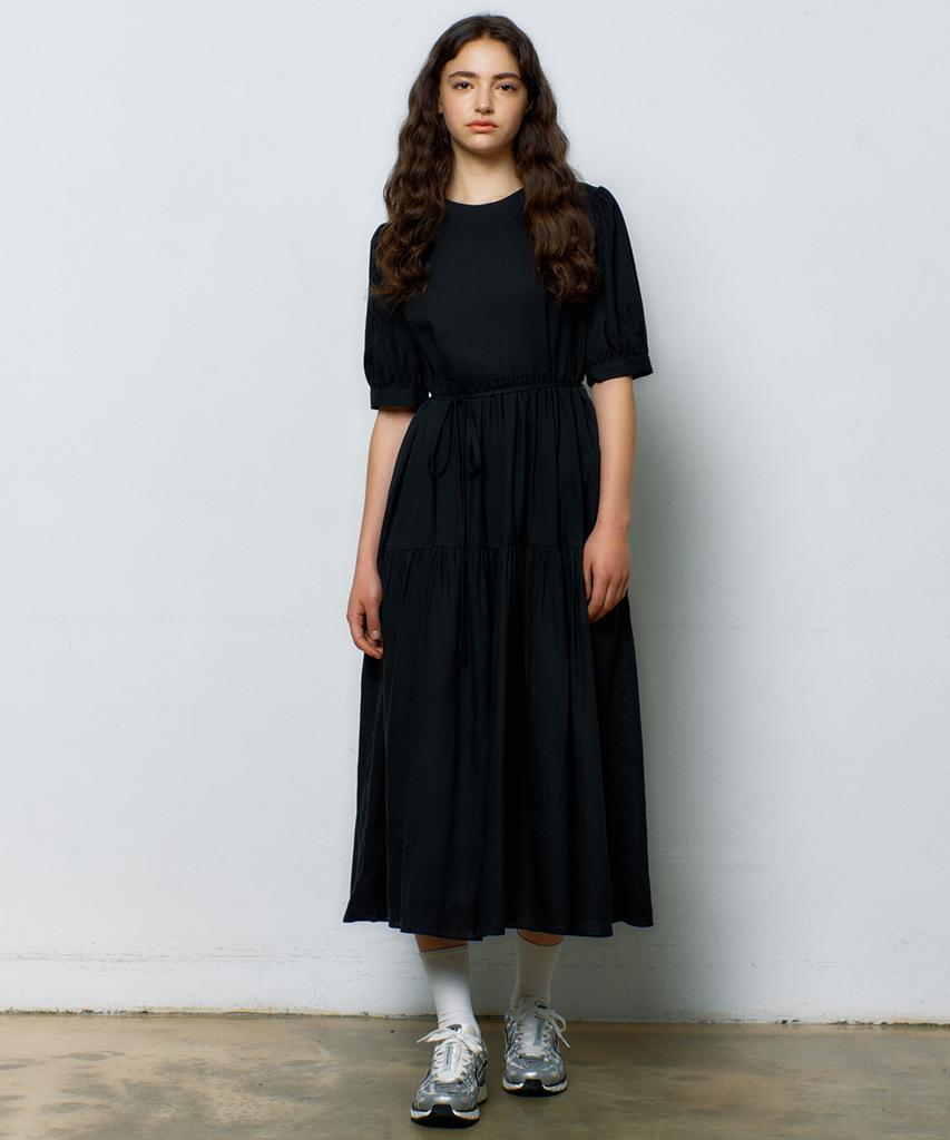 Manavis Seven Noah Linen Garden Dress [Black]