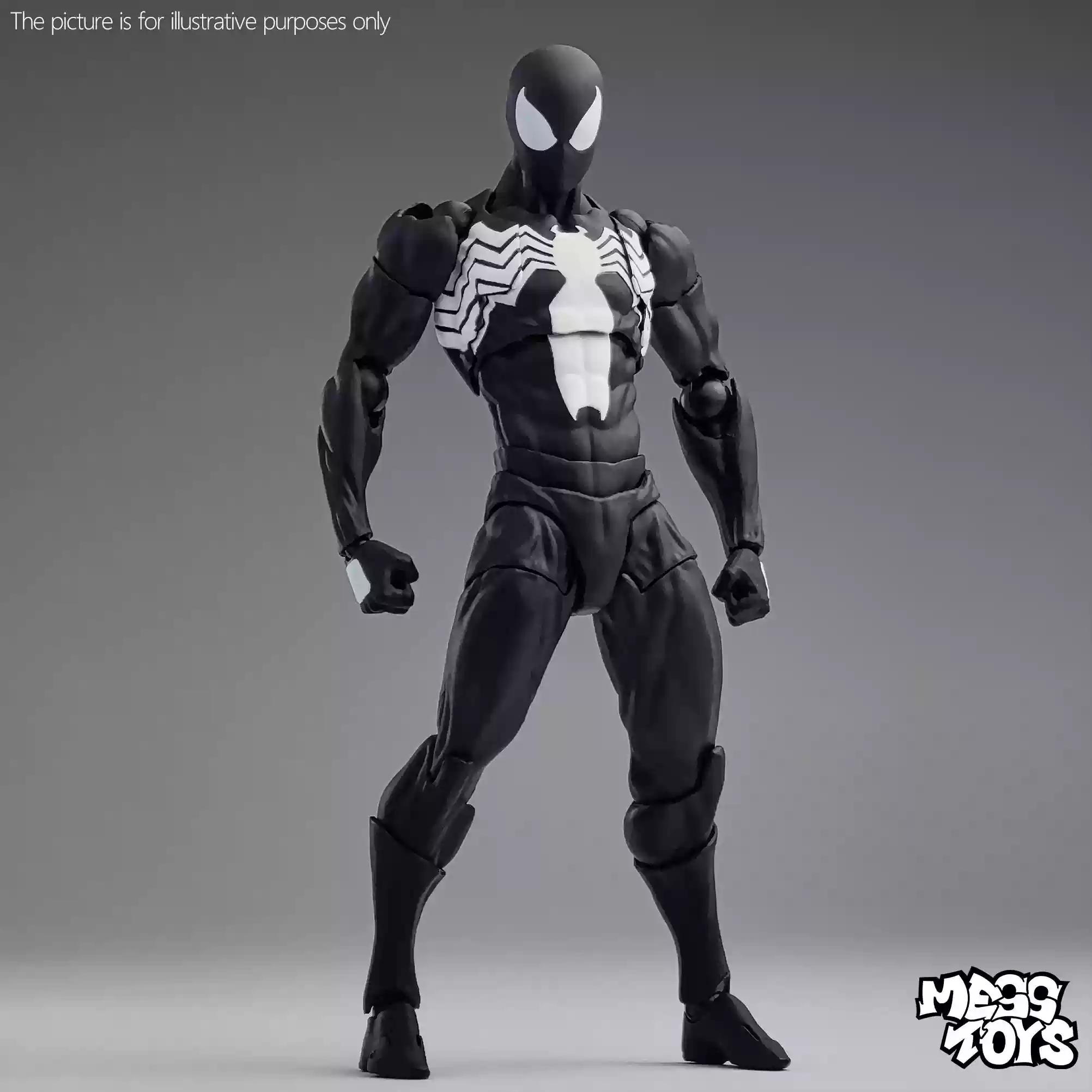 In Stock Messtoys Spiderman Figure Black Symbiote Spider Man Figurine Action Figure Custom Model Gk Statue Collectible Gift Toy