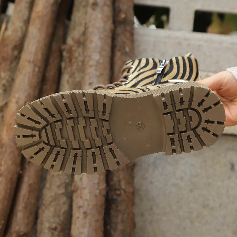 Fashion 2024 Autumn Fashion Lace Up Chunky Shoes Casual Winter Snow Women's Boots Leopard Women Ankle Boot Designer Suede Platform Shoes