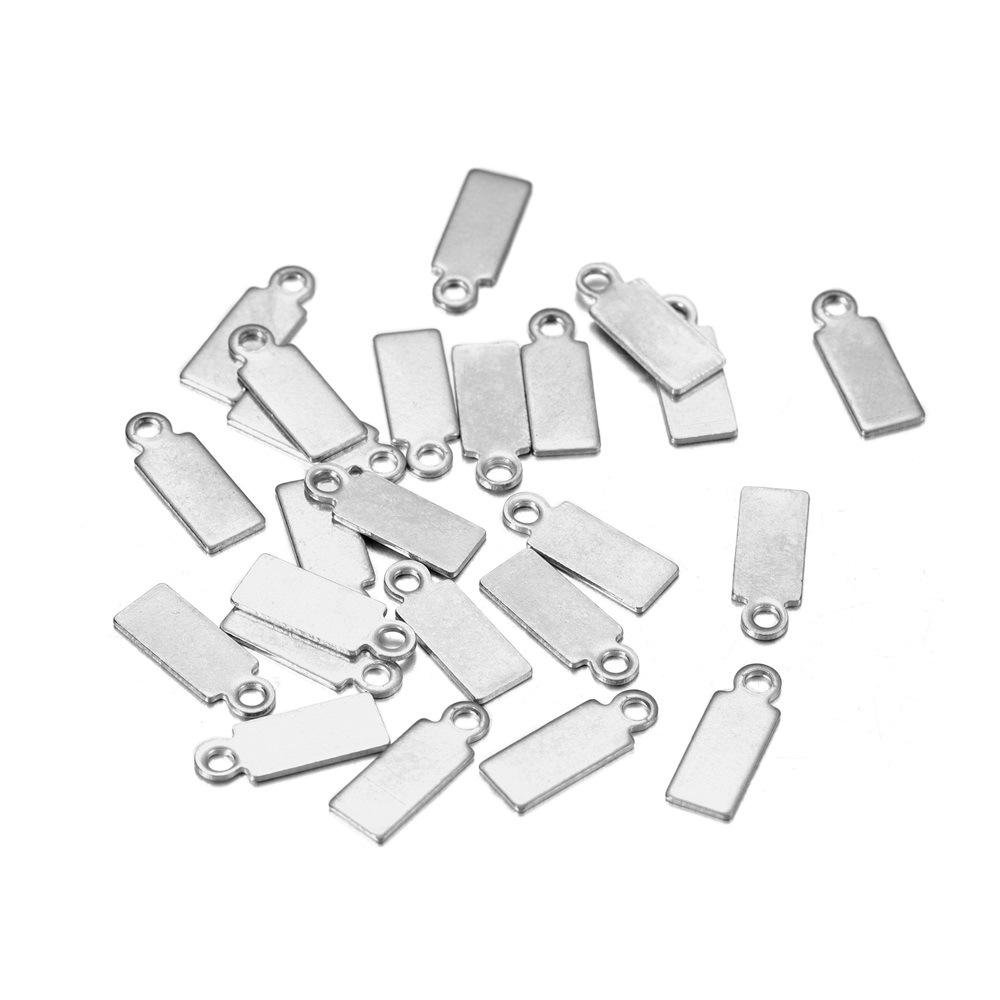 

DIY ювелирные аксессуары: Прямоугольная подвеска из нержавеющей стали 4x11 мм, 50 шт. в упаковке для подвесок для ожерелий и браслетов. 50pcs Stainless Steel Pendant 4*11mm / 9g